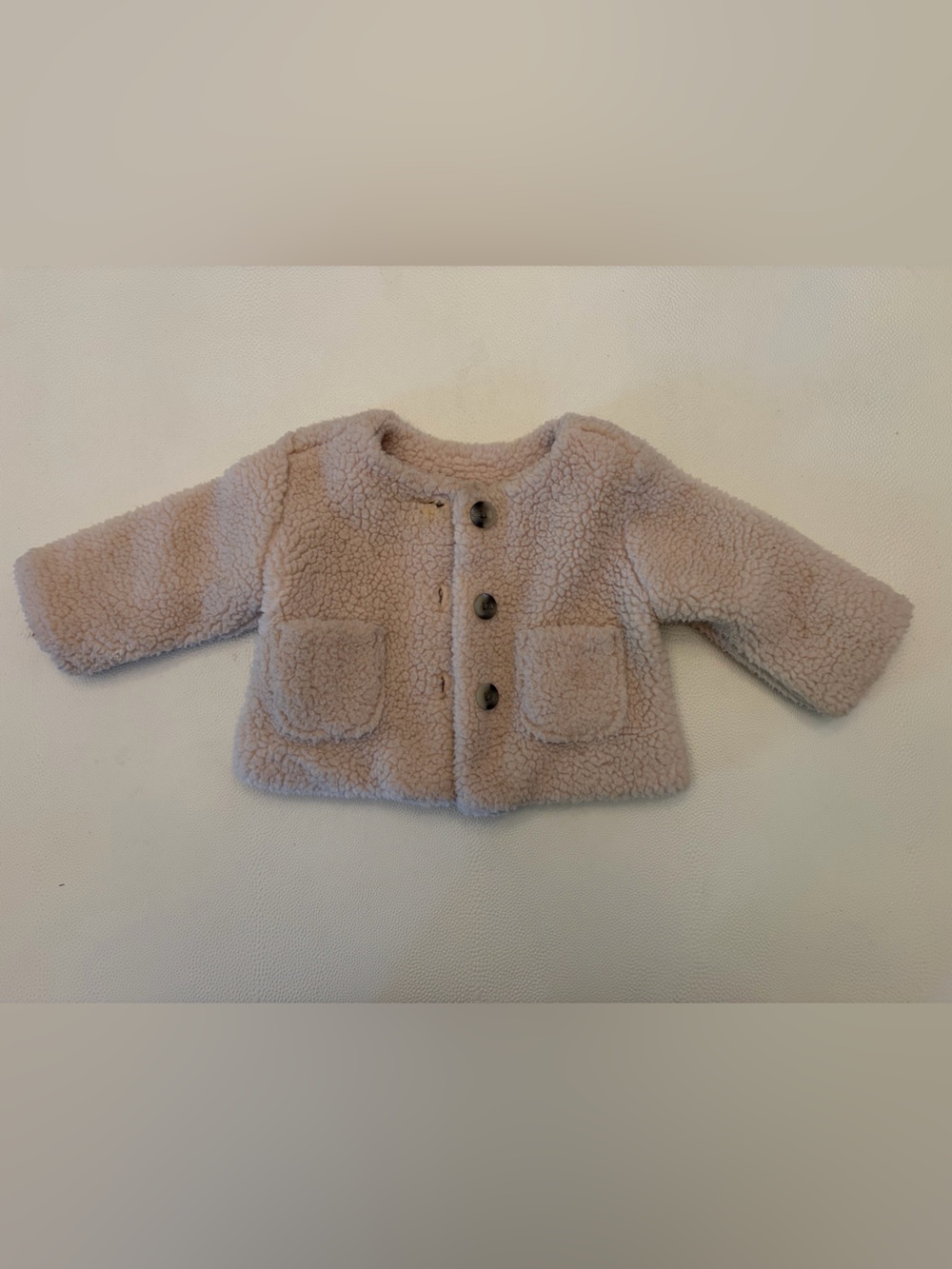 Hannah Anderson Sherpa Teddy Coat in Cream, 6-12mo